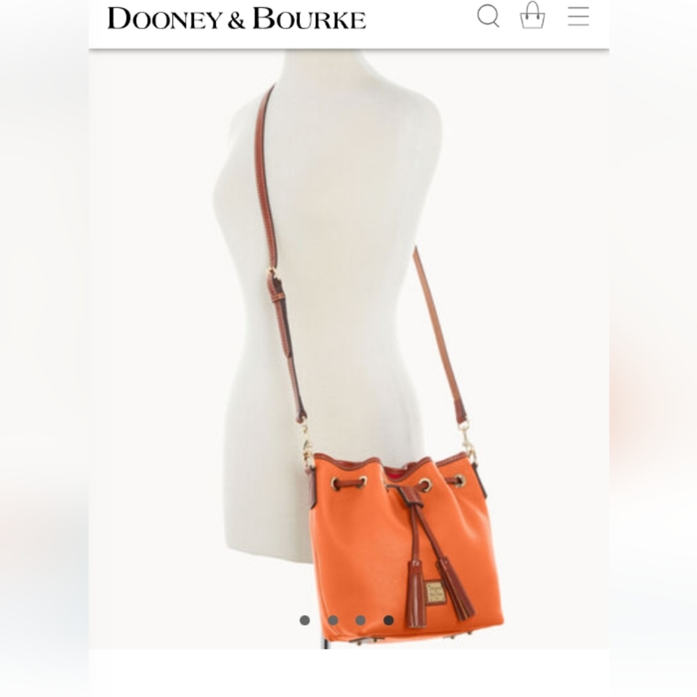 NEW!  Dooney & Bourke Draw String Crossbody Pebble Leather bag NWT - Picture 7 of 9